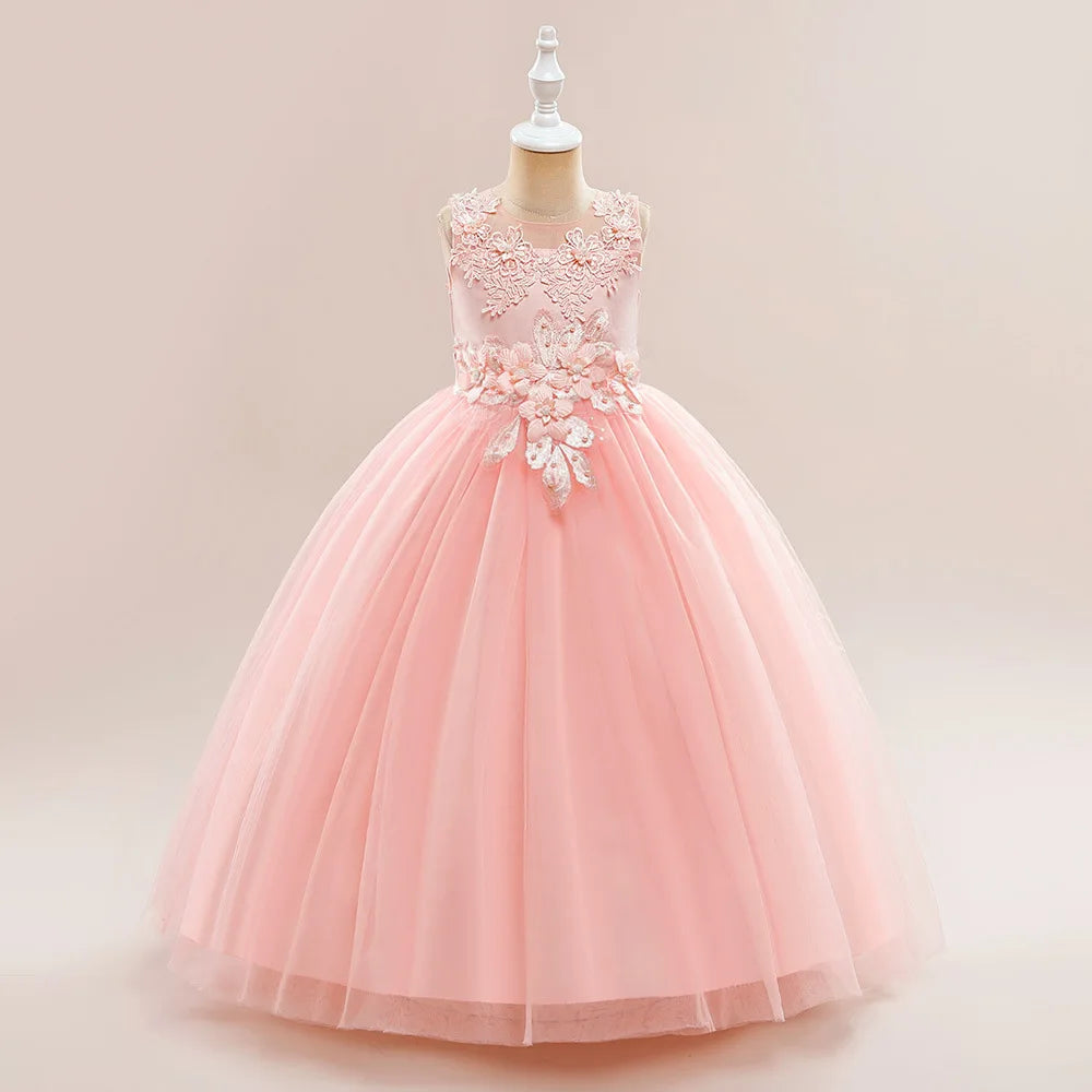 Everstead Floral Embroidered Tulle Ball Gown for girls