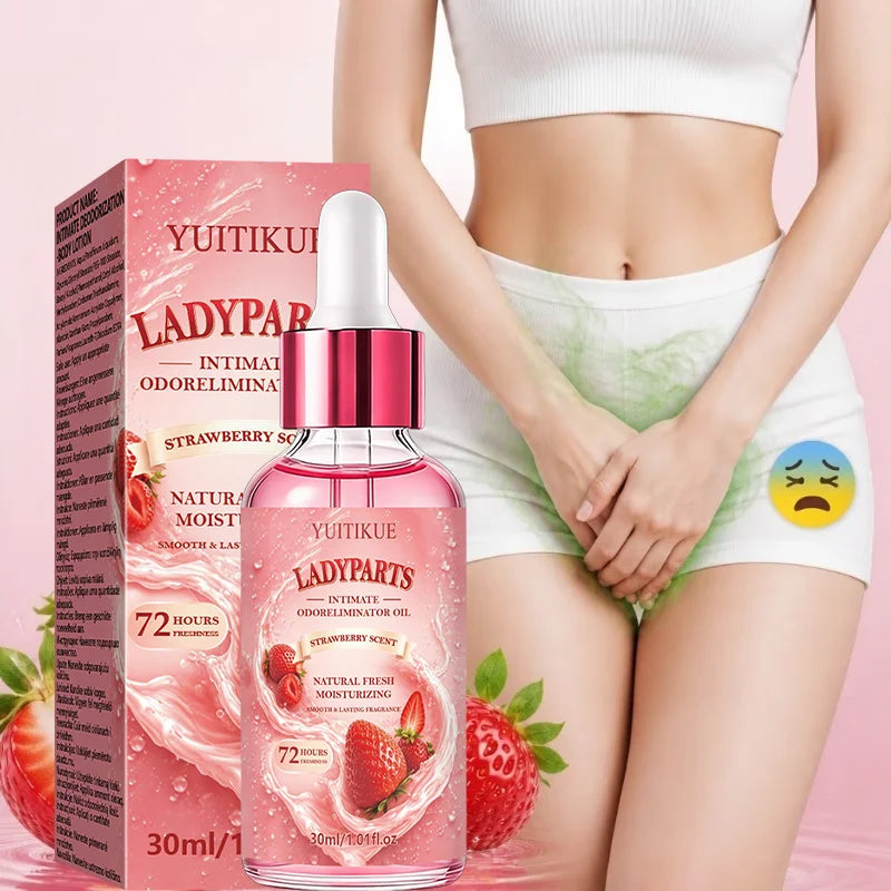 30ml Women Intimate Care Oil Strawberry Scent Moisturizing Long Lasting Fragrance Fresh Ladyparts Body Essential Oil