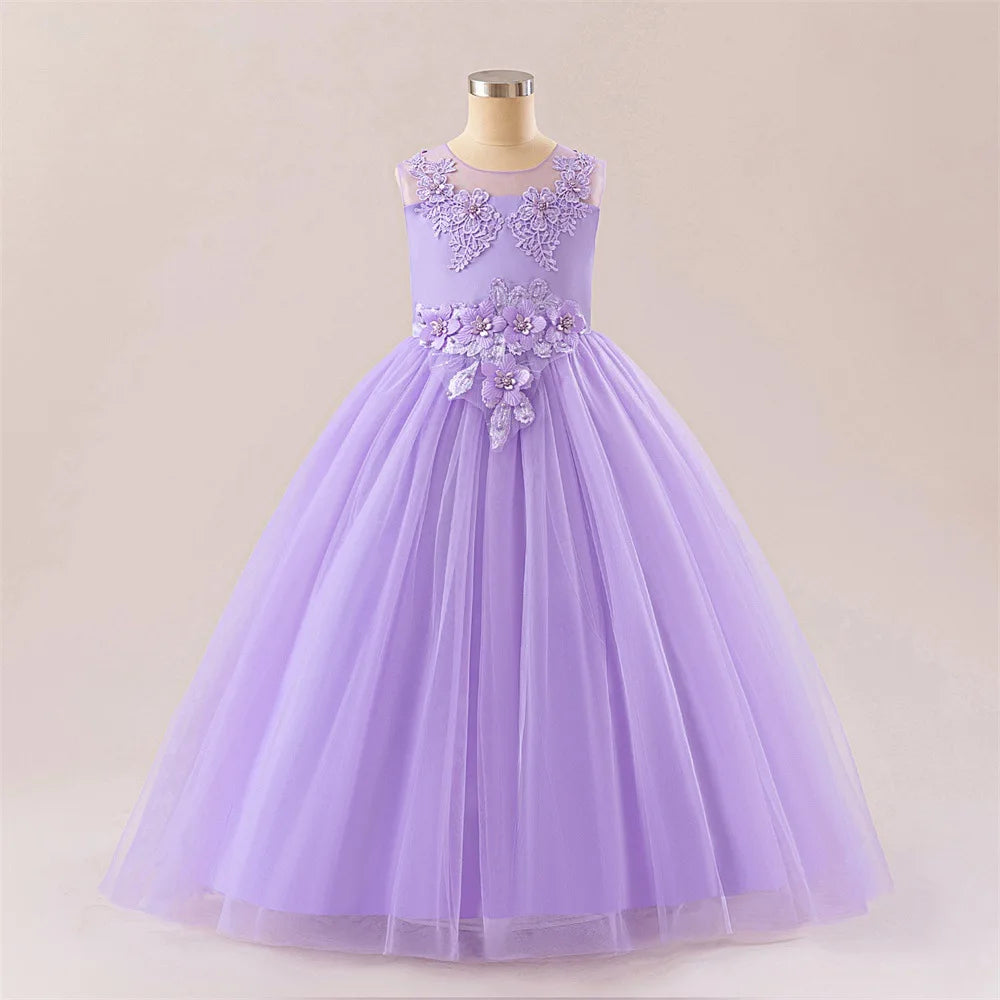 Everstead Floral Embroidered Tulle Ball Gown for girls