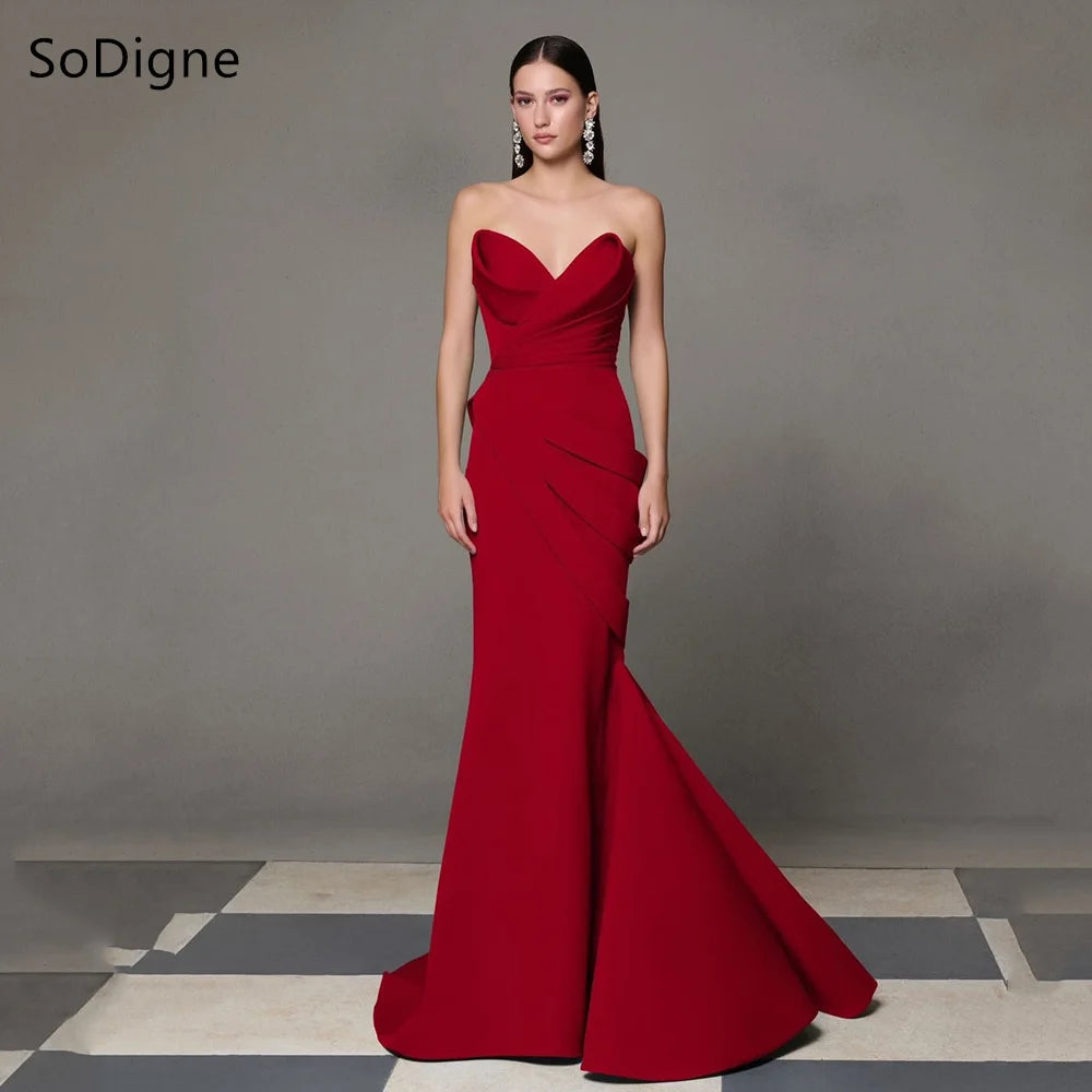 Everstead Strapless Mermaid Evening Prom Gown