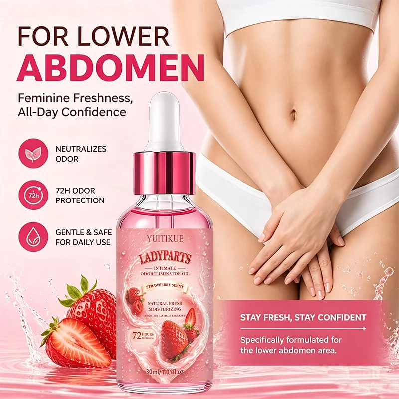 30ml Women Intimate Care Oil Strawberry Scent Moisturizing Long Lasting Fragrance Fresh Ladyparts Body Essential Oil