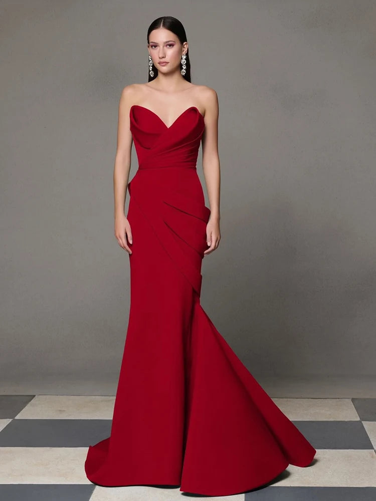 Everstead Strapless Mermaid Evening Prom Gown