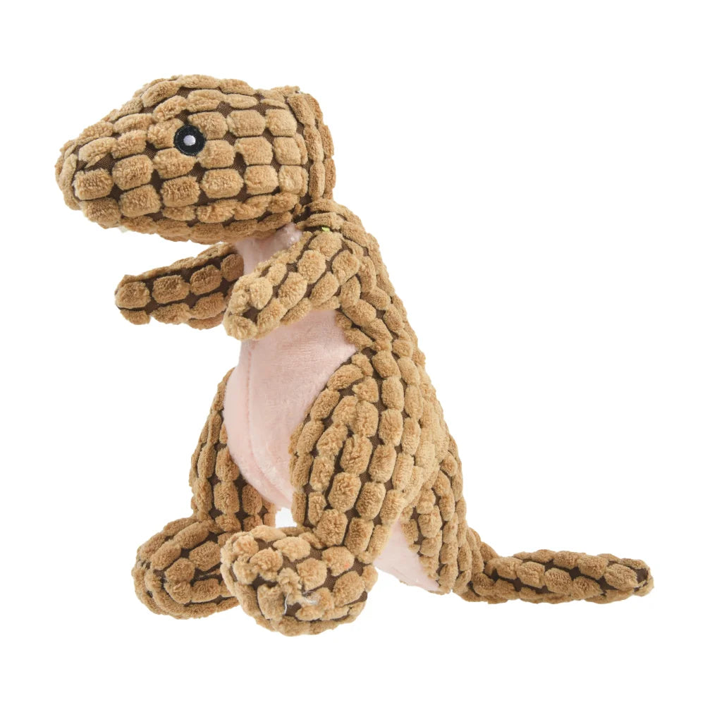 Everstead Plush Dinosaur Interactive Chew Toy for Small Dogs