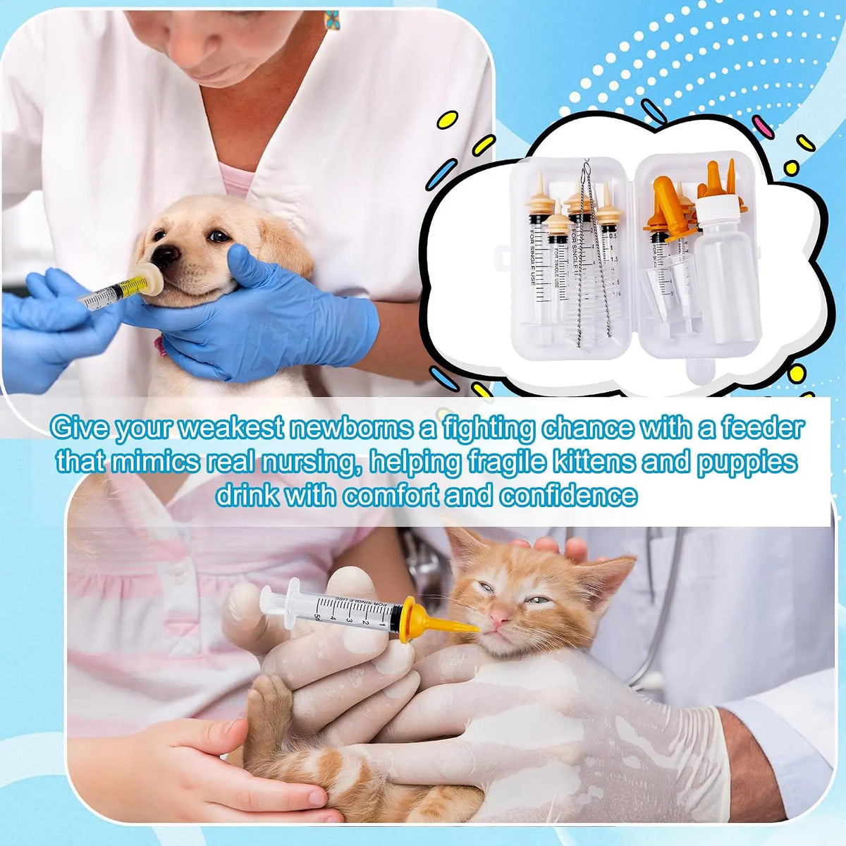Everstead Complete 23-Piece Newborn Pet Feeding & Nursing Kit