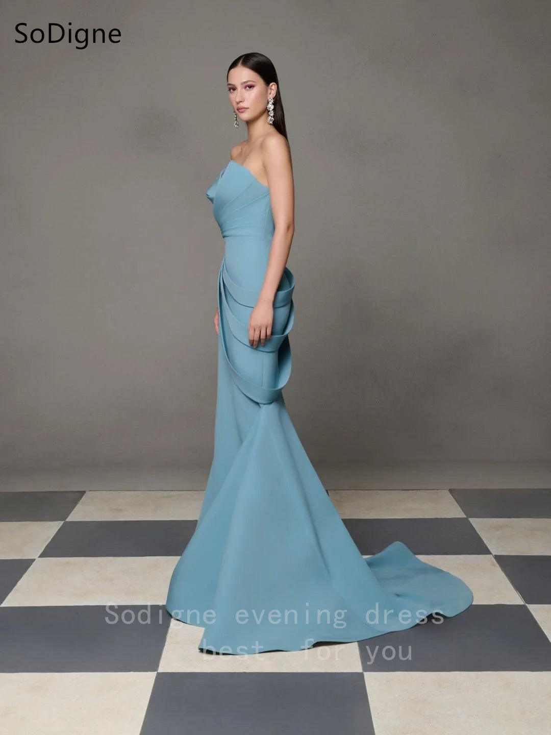 Everstead Strapless Mermaid Evening Prom Gown