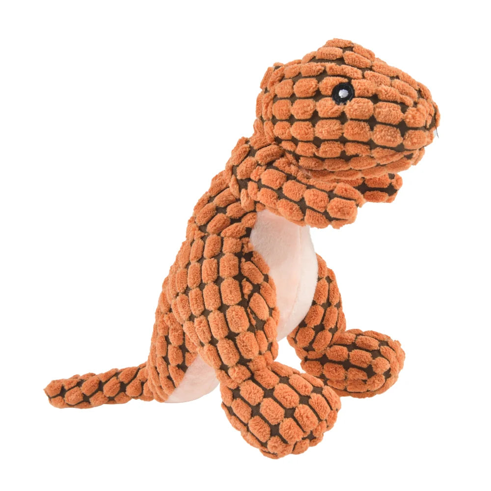 Everstead Plush Dinosaur Interactive Chew Toy for Small Dogs