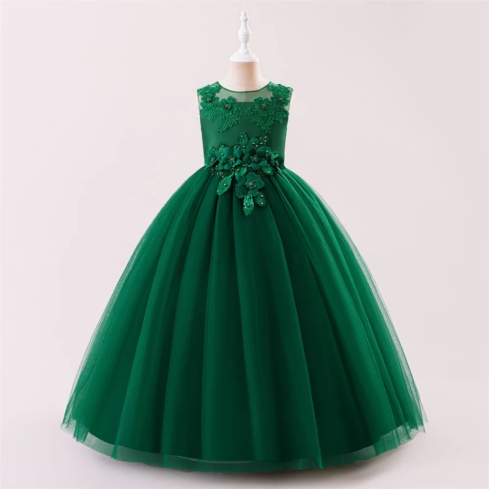 Everstead Floral Embroidered Tulle Ball Gown for girls