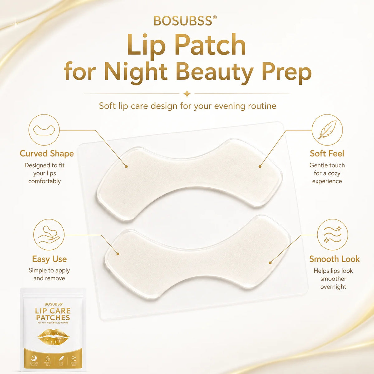 Everstead Hydrating Lip Care Patches – 10-Piece Moisturizing Lip Treatment Set for Overnight Lip Care
