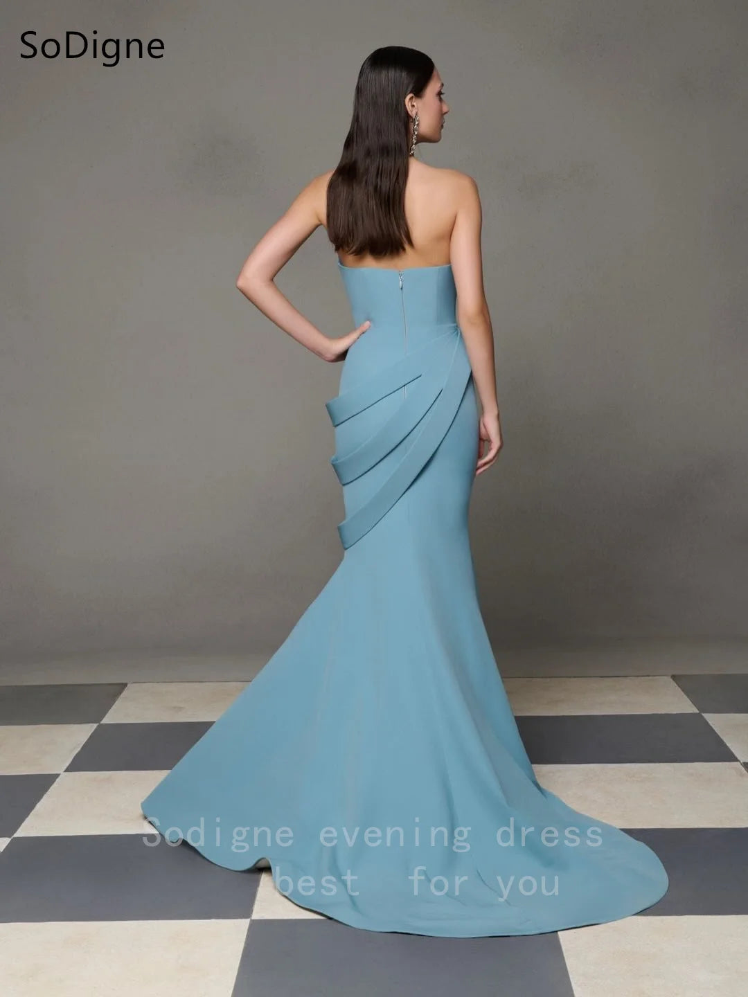 Everstead Strapless Mermaid Evening Prom Gown