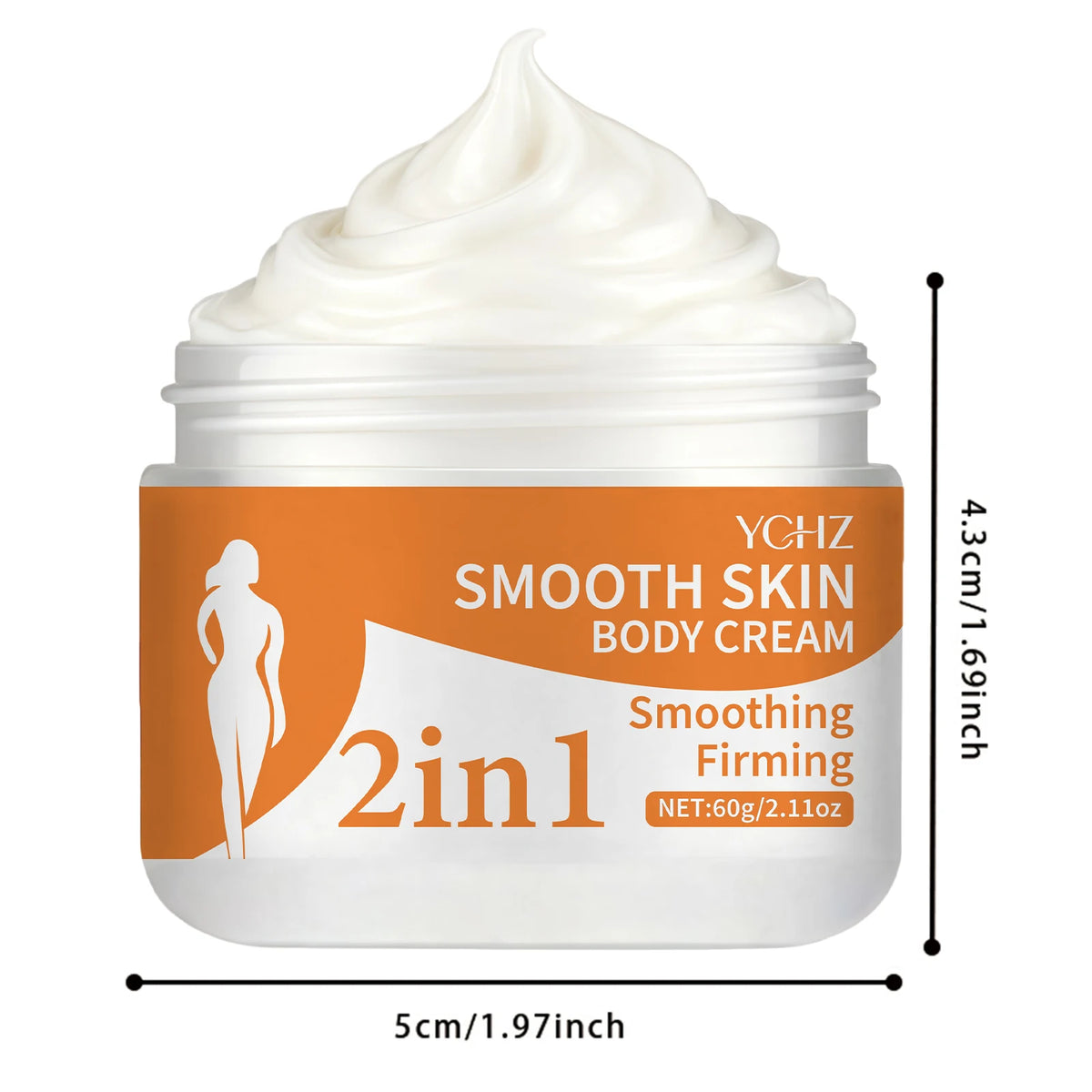 2-in-1 Body Moisturizing Thermal Cream - Firming and Lifting - Shea Butter and Plant Extracts - Controls Abdomen and Loose Skin - Hydrating Care for Arms and Legs - Suitable for All Skin Types - 60g