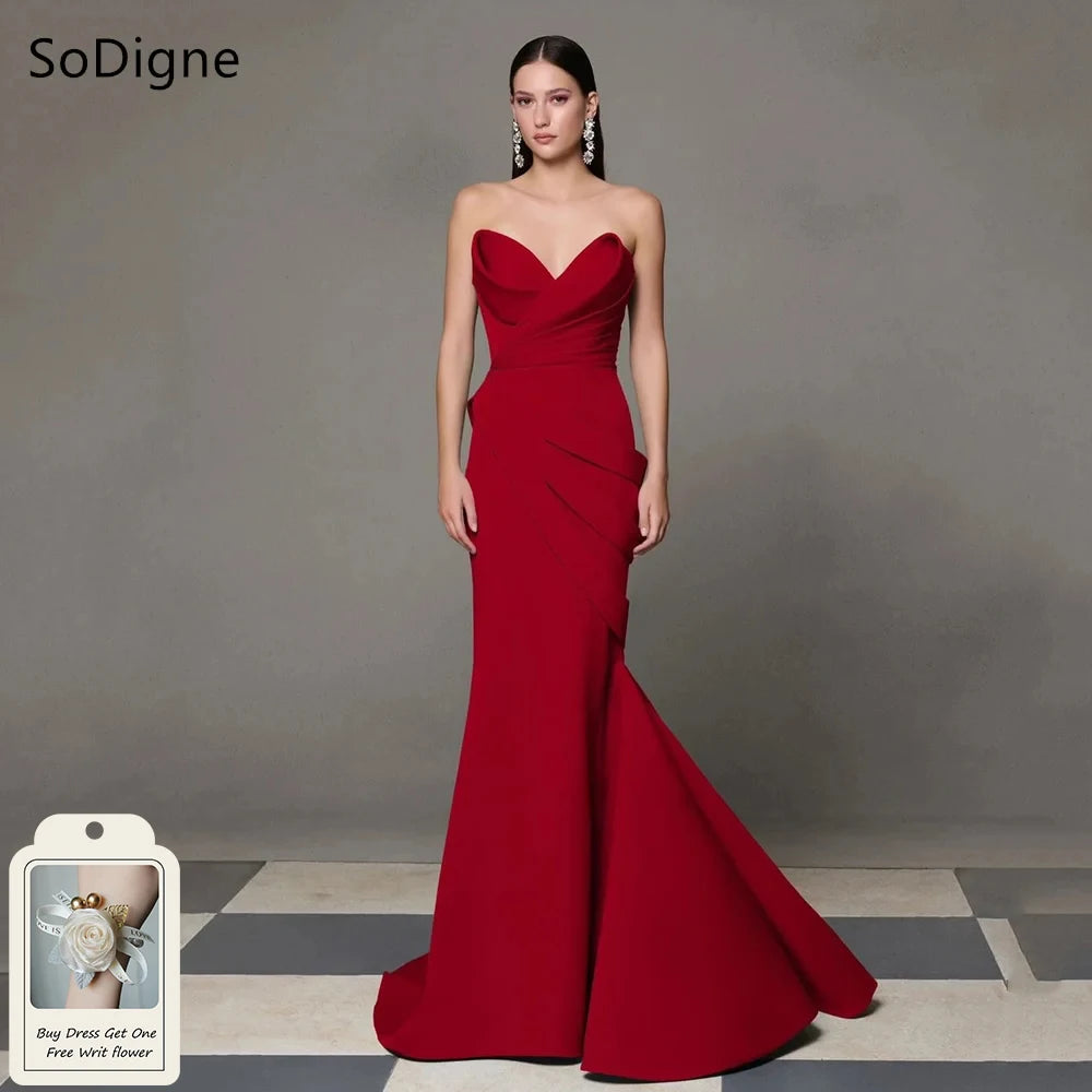 Everstead Strapless Mermaid Evening Prom Gown