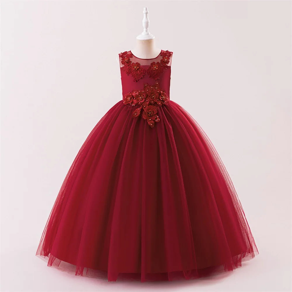 Everstead Floral Embroidered Tulle Ball Gown for girls